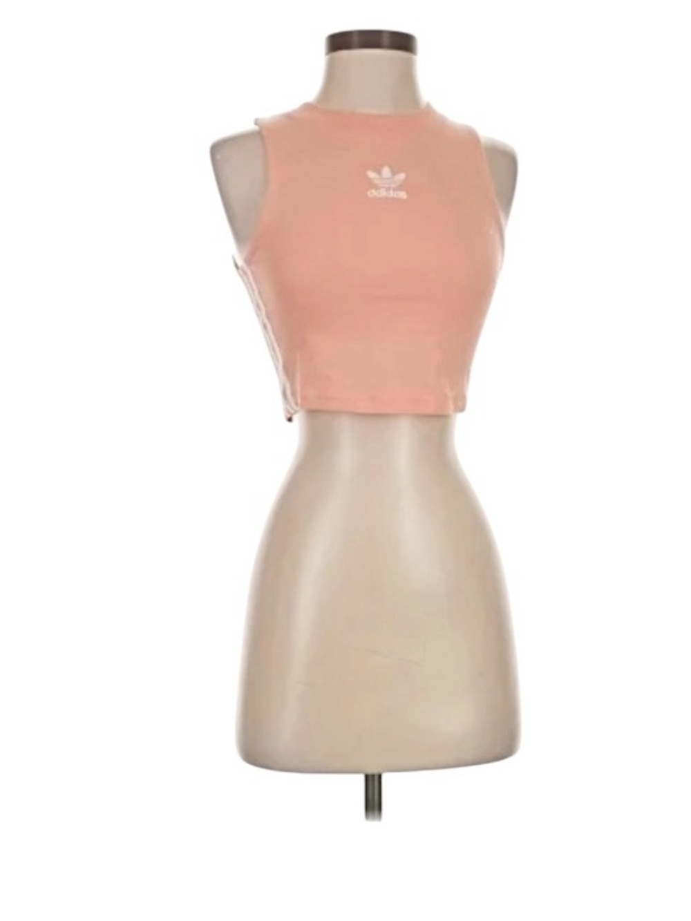 adidas Peach-Pink Cropped Tank Top - Women's